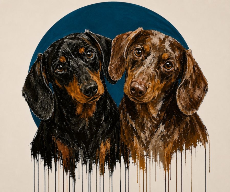 Dachshund custom portrait
